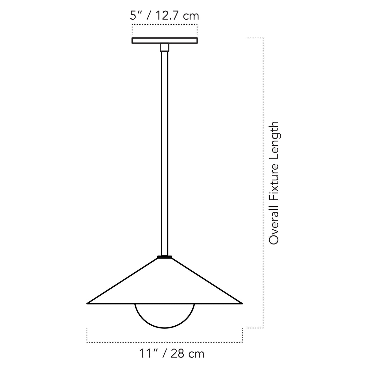 Cedar & Moss Elvia Pendant drawing with dimensions