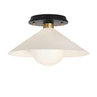 Elvia Surface shown in Brass with a Black Stained Wood canopy