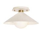 Elvia Surface shown in Brass with a Bone Ceramic canopy