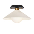 Elvia Surface shown in Heirloom Brass with a Black Stained Wood canopy