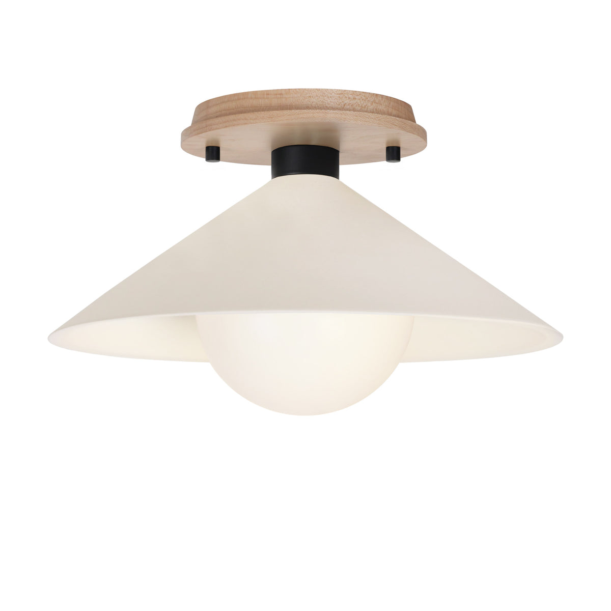 Elvia Surface shown in Matte Black with a Maple Wood canopy