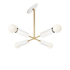 Fjord Compass for Vaulted Ceiling shown in White and Brass