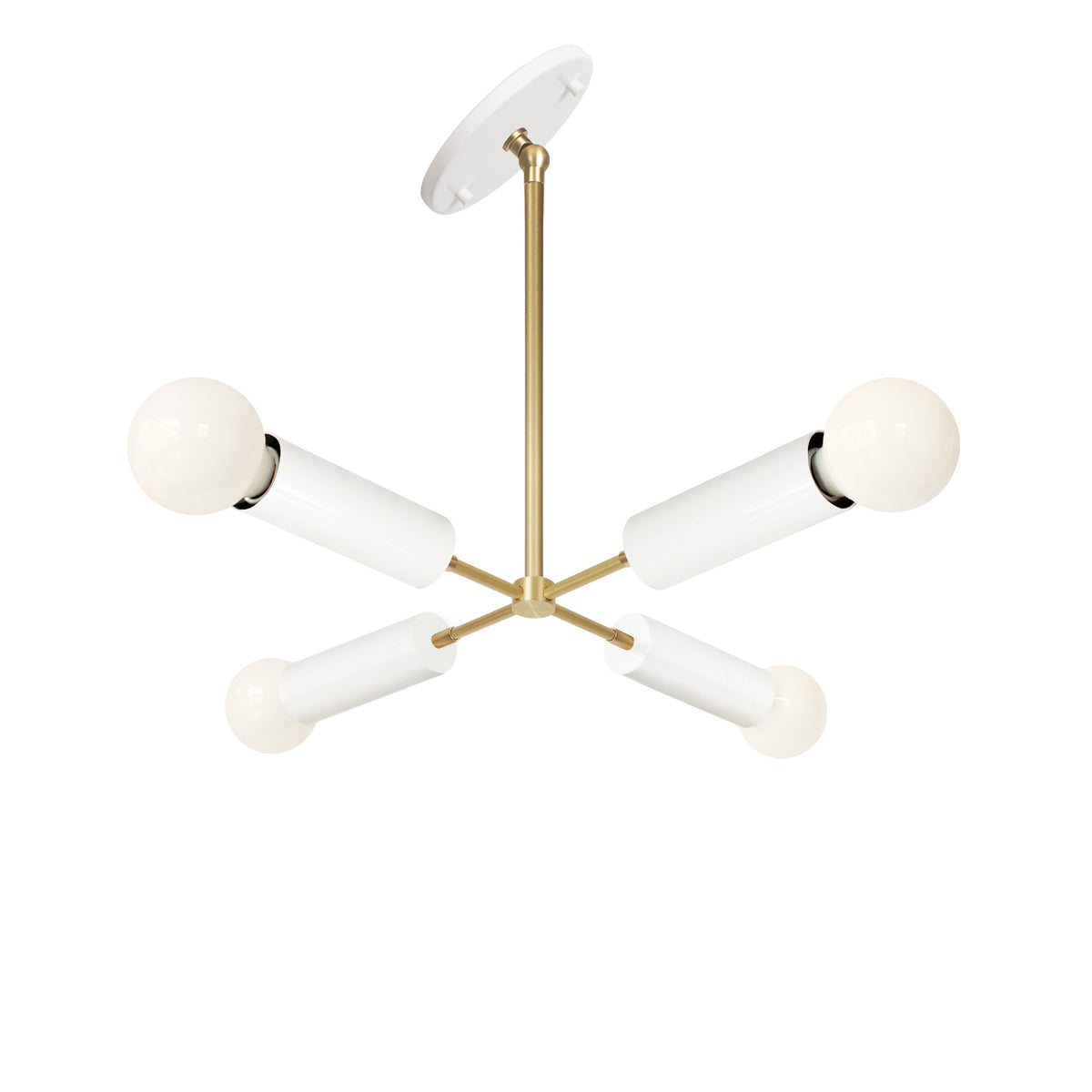 Fjord Compass for Vaulted Ceiling shown in White and Brass