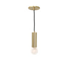 Fjord Cord Pendant shown in Brass with Black Cloth Cord