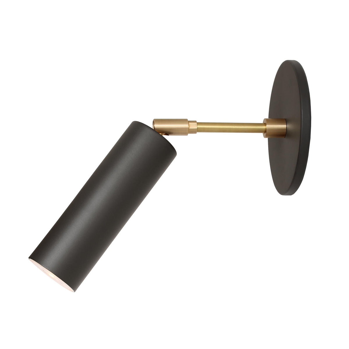 Fjord Spot with 3" arm shown in Matte Black and Brass