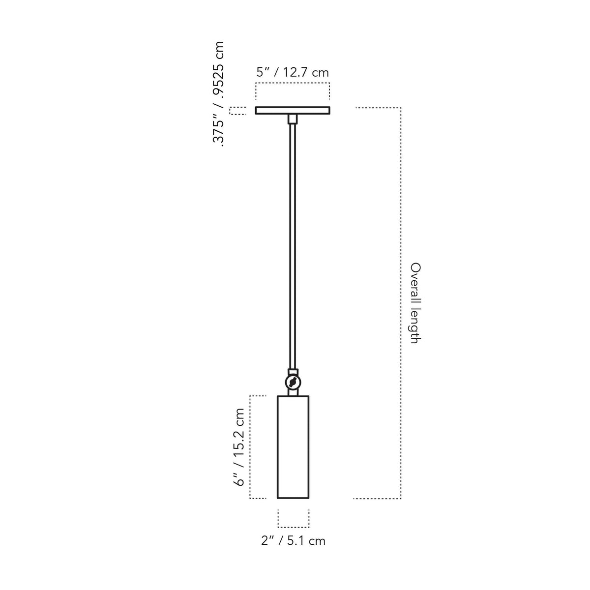 A Technical Drawing Of The Fjord Spot Pendant Light