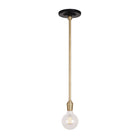 Grace Rod Pendant shown in Brass with a Gloss Black Ceramic canopy
