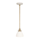 Grace Rod Pendant shown in Brass with a Gloss White Ceramic canopy
