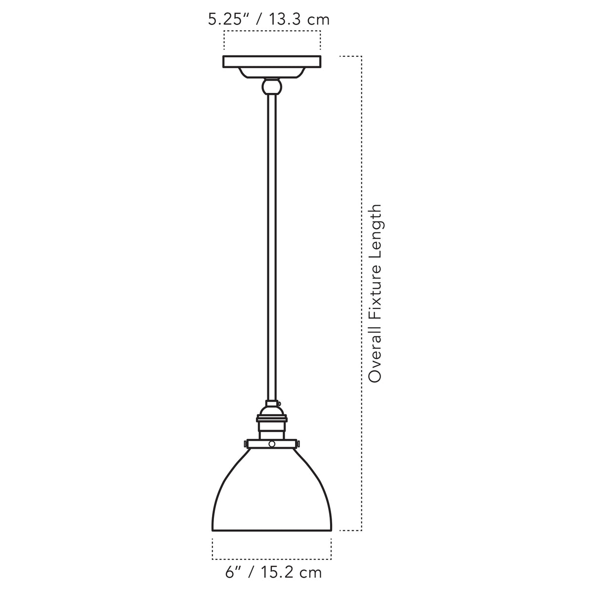 Cedar & Moss Grace Pendant drawing with dimensions