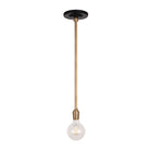 Grace Rod Pendant shown in Heirloom Brass with a Gloss Black Ceramic canopy