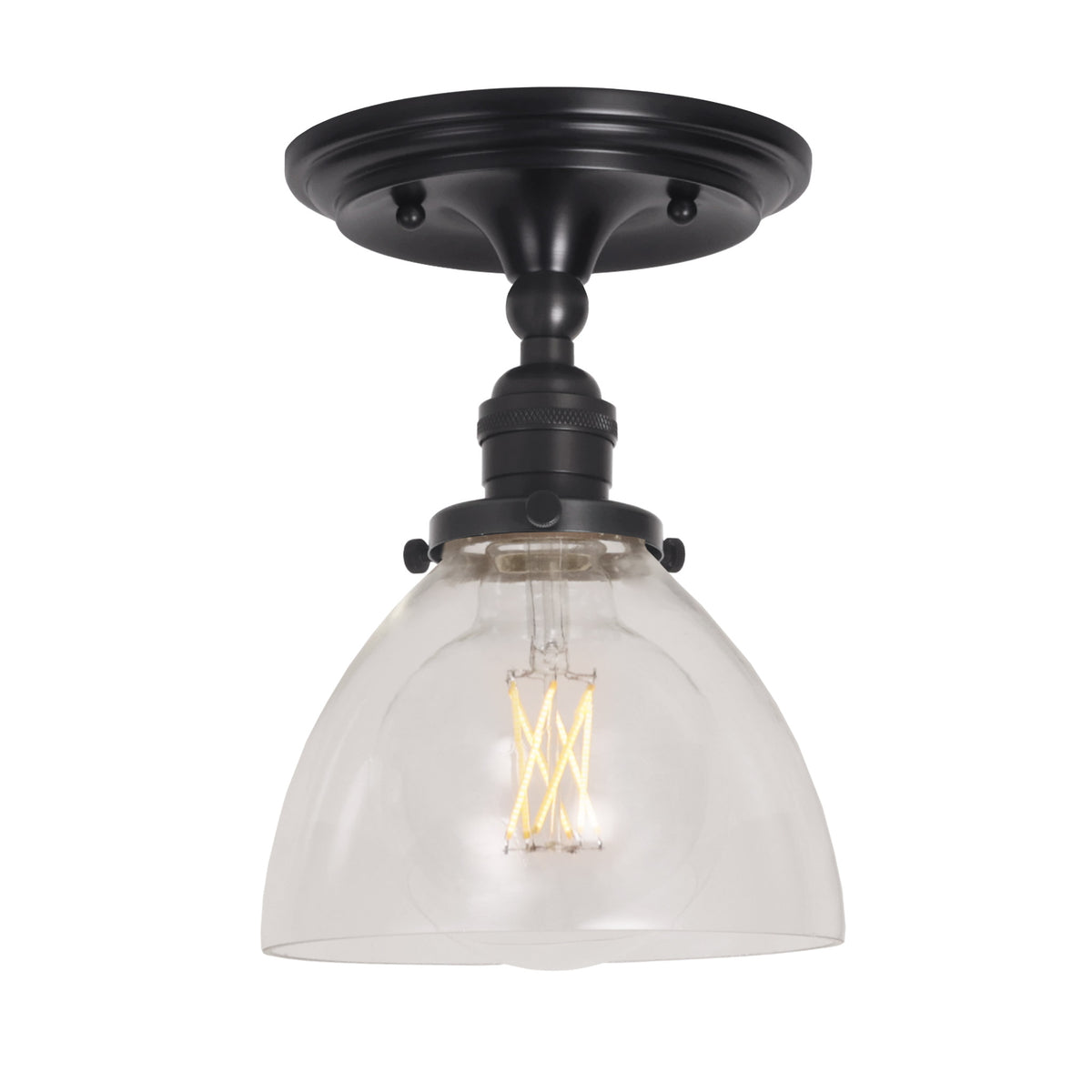 Grace Surface shown in Graphite Patina and a Clear Glass shade