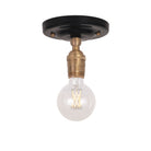 Grace Surface shown in Heirloom Brass with a Gloss Black Ceramic canopy and no shade