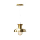 Isle Cord Pendant shown in Brass with a Black Cloth Cord