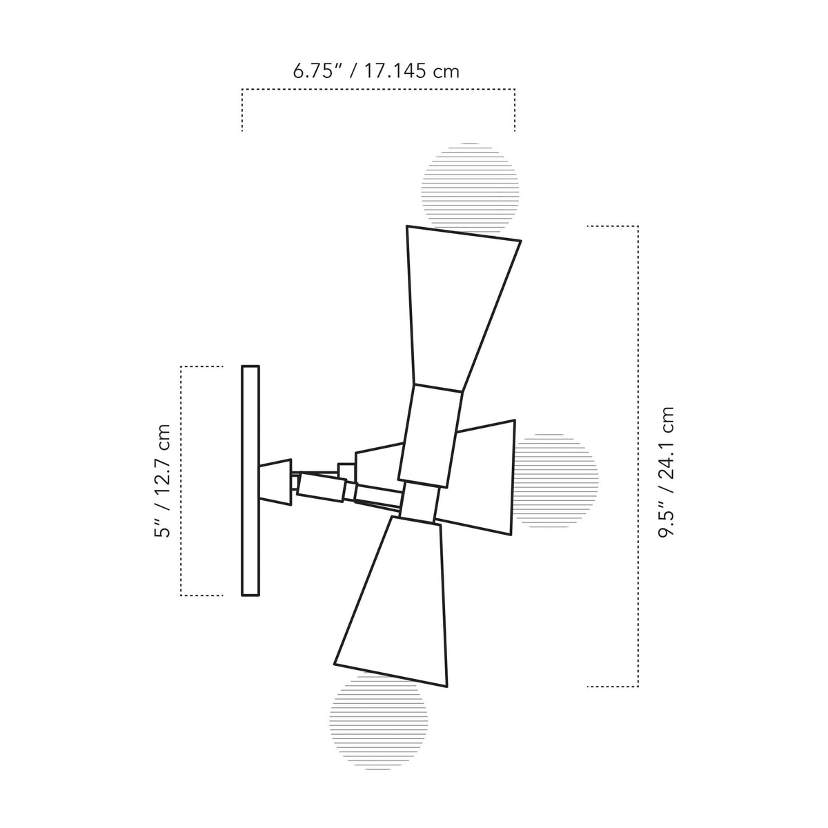 A Technical Drawing Of The Leopold Wall Sconce