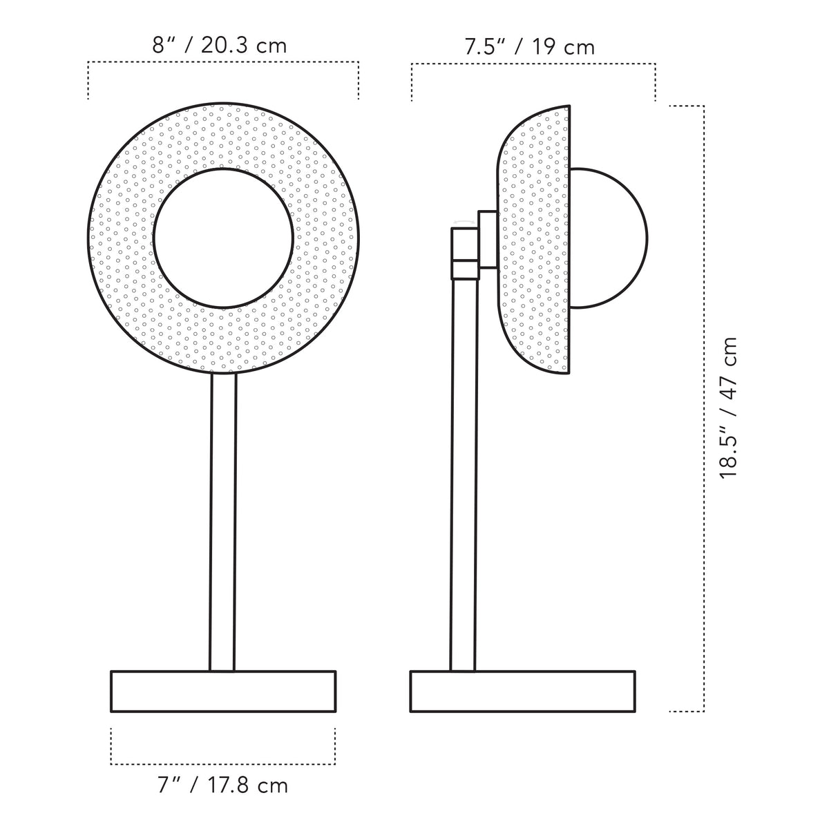 Lexi Lamp dimensions
