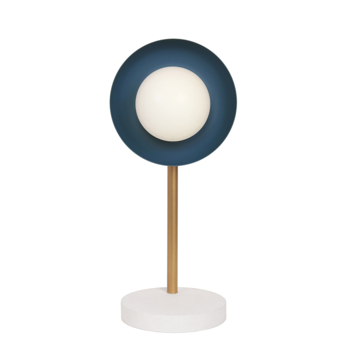 Lexi Lamp shown with a solid Ocean Blue shade