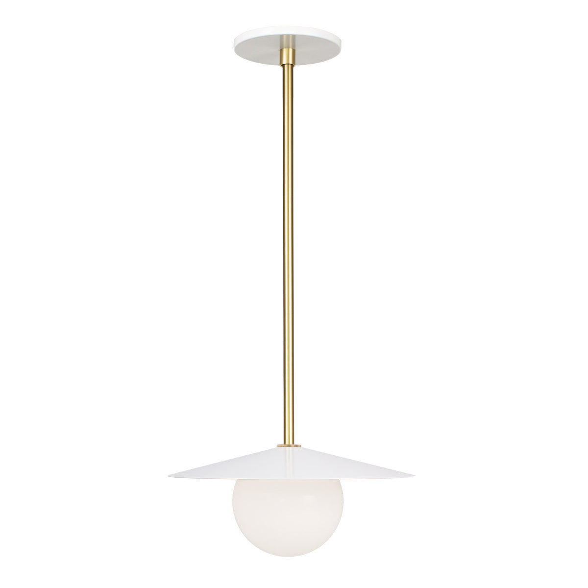 Marie Pendant shown in White with Brass