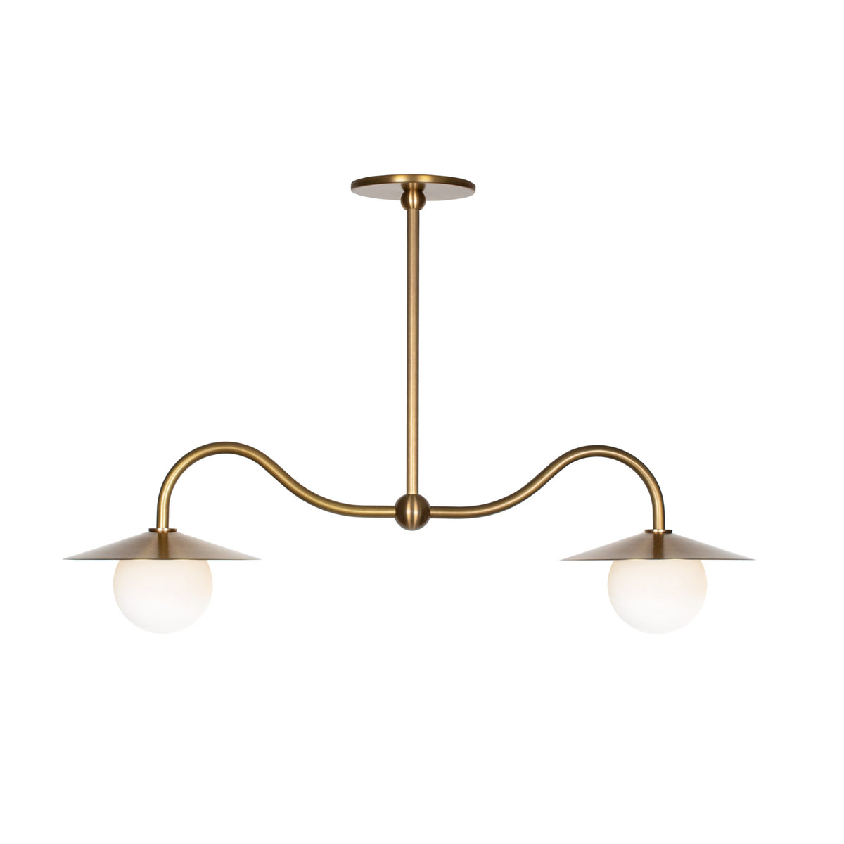Marie Petite Double Pendant shown in Heirloom Brass