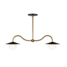 Marie Petite Double Pendant shown in Matte Black with Heirloom Brass