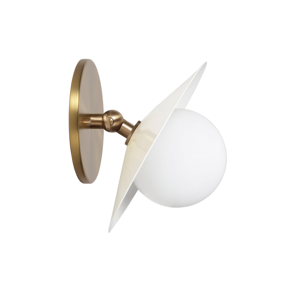 Marie Petite Flush Sconce shown in White with Heirloom Brass
