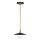 Marie Petite Pendant shown in Matte Black with Brass