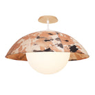 Maru Surface with a hand-painted chōchin washi shade shown in Kakishibu with White and a Maple Wood canopy
