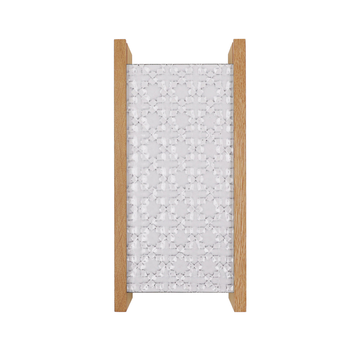 McKenzie Sconce shown in Oak with a Brownstone White Ceramic Finish