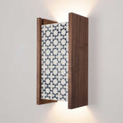 McKenzie Sconce shown in Walnut with a Indigo Blue Ceramic Finish