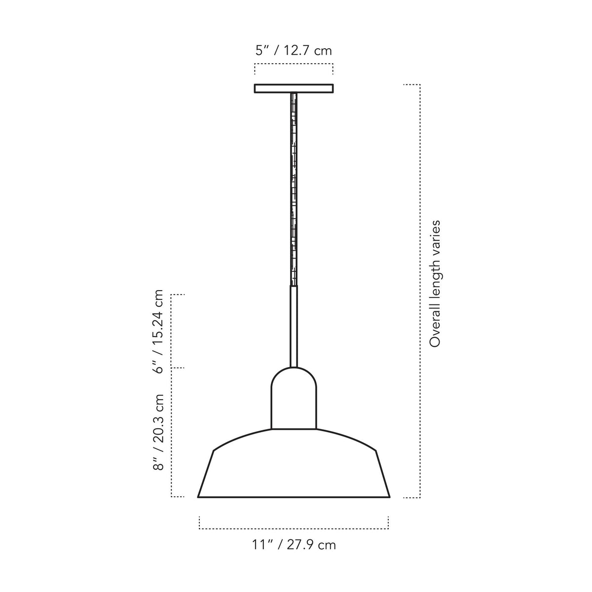 A Technical Drawing Of The Amelia Luxe Pendant
