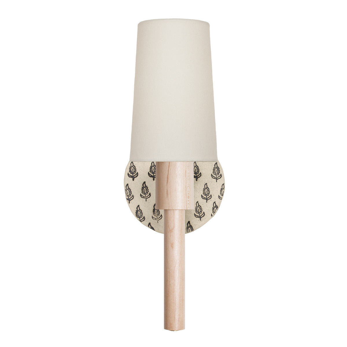 Parker Linen shown in Maple with a Black and Cream Floral Ceramic