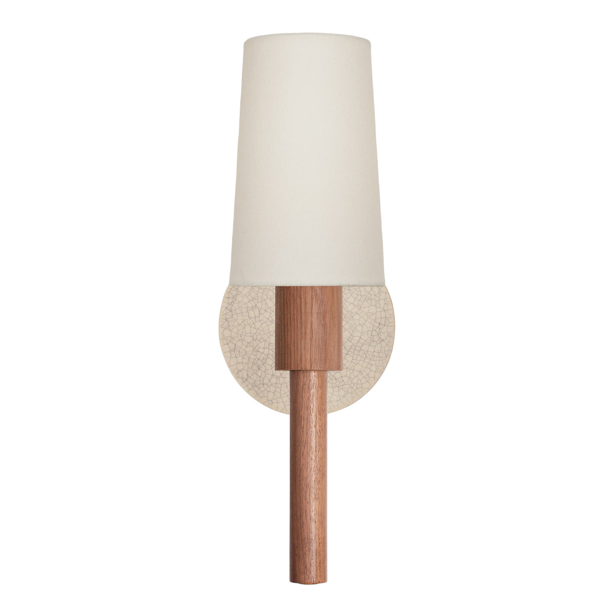 Parker Linen shown in Walnut with a Gloss Crackle Glaze Ceramic