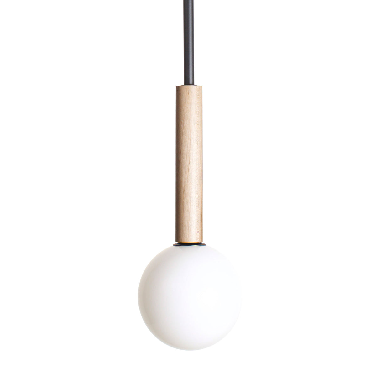 Parker Pendant shown in Maple with Matte Black