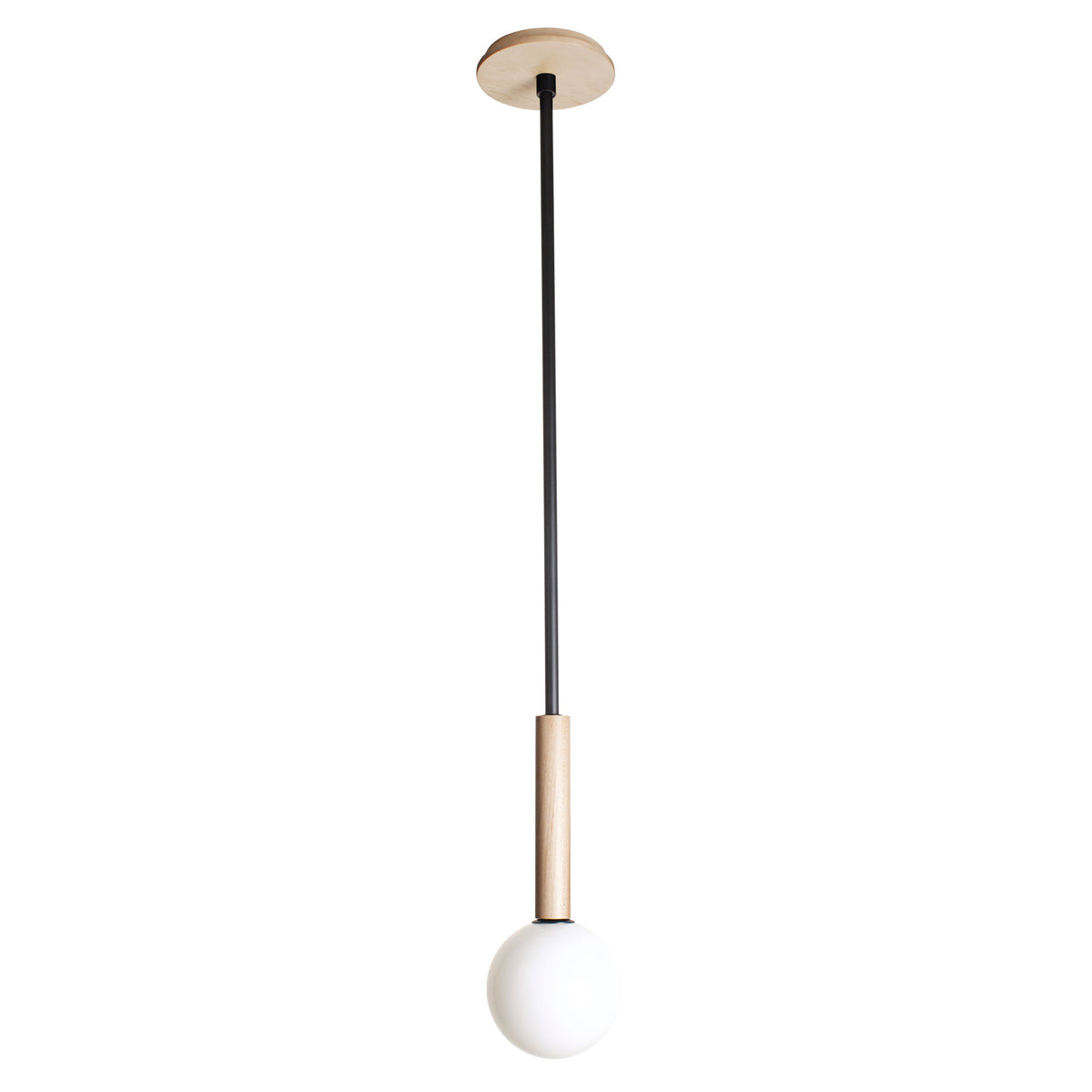 Parker Pendant shown in Maple with Matte Black