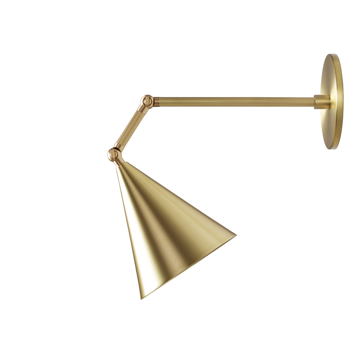Petra Articulated shown in Brass with an 8" arm