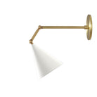 Petra Articulated shown in White and Brass with an 8" arm