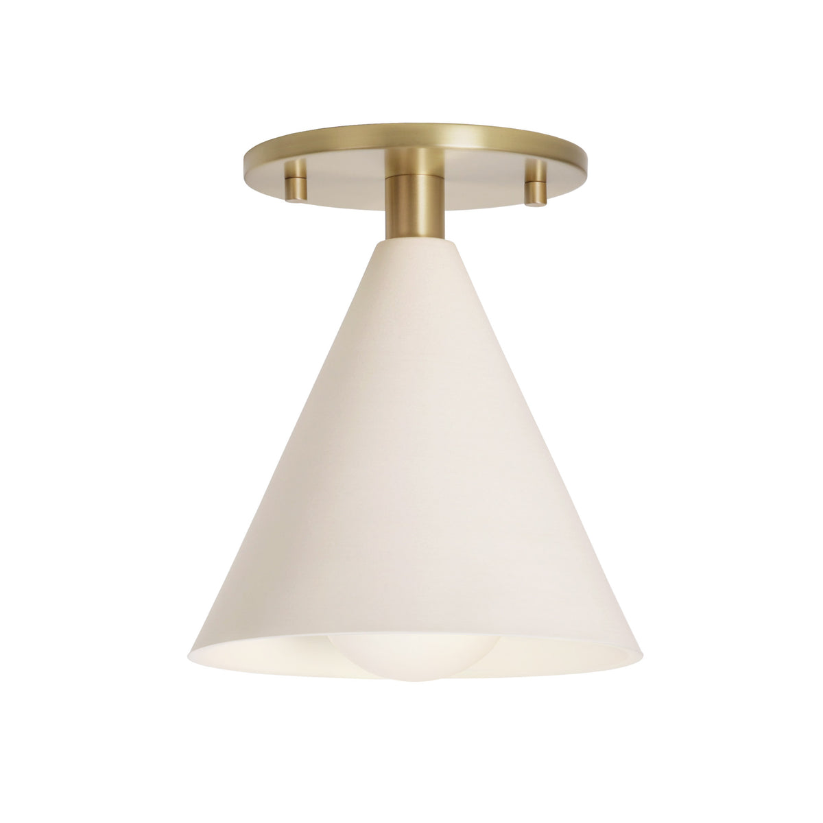 Petra Ceramic Surface shown in Brass with a Tala Sphere II Bulb
