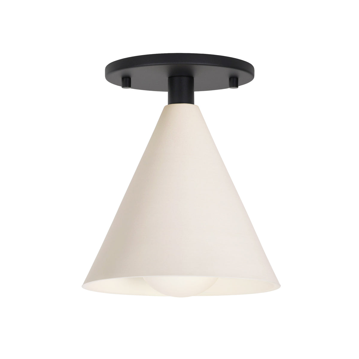 Petra Ceramic Surface shown in Matte Black with a Tala Sphere II Bulb