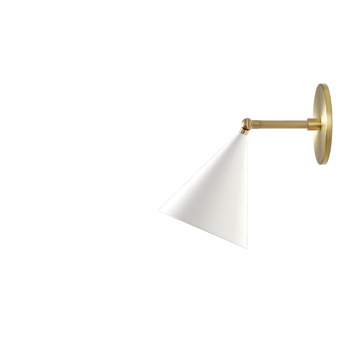 Petra Sconce shown in White and Brass with a 3" arm