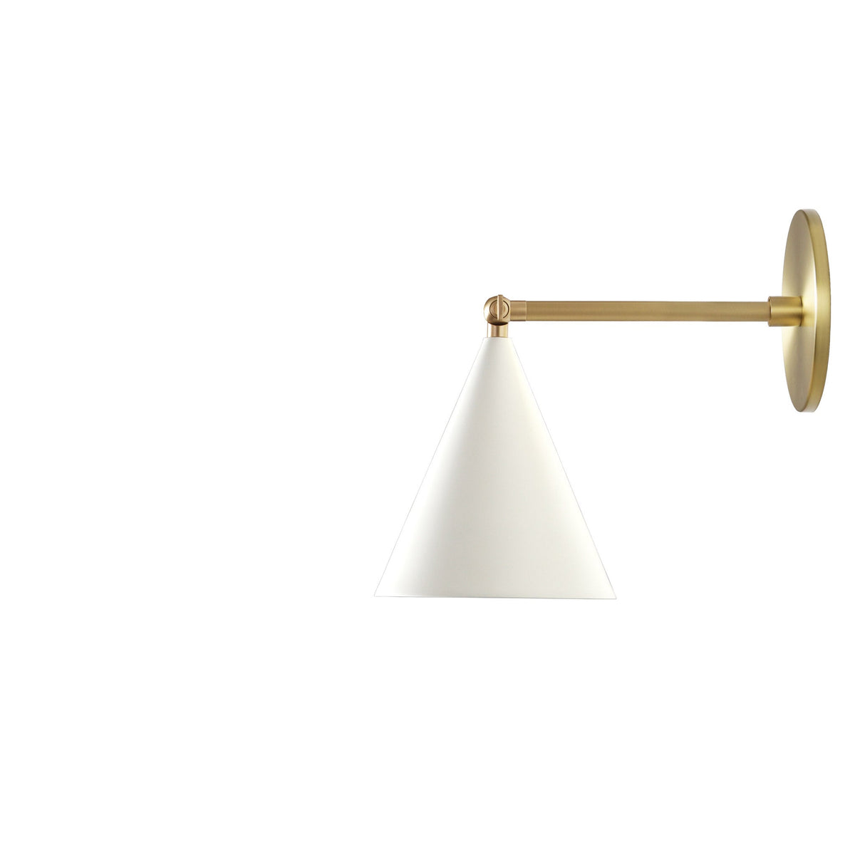 Petra Sconce shown in White and Brass with a 6" arm