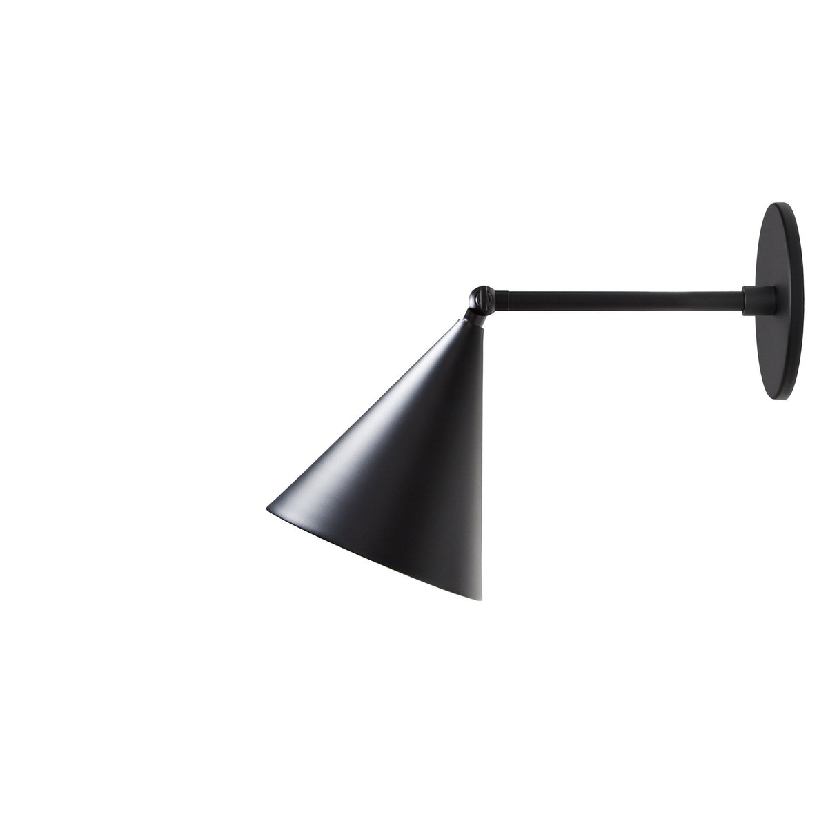 Petra Sconce shown in Matte Black with a 6" arm