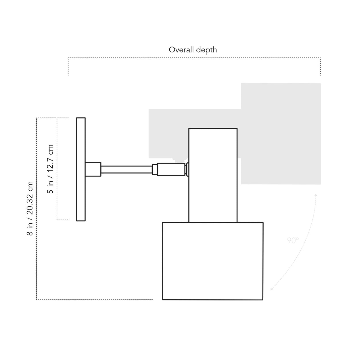 A Technical Drawing Of The Ridge Wall Sconce