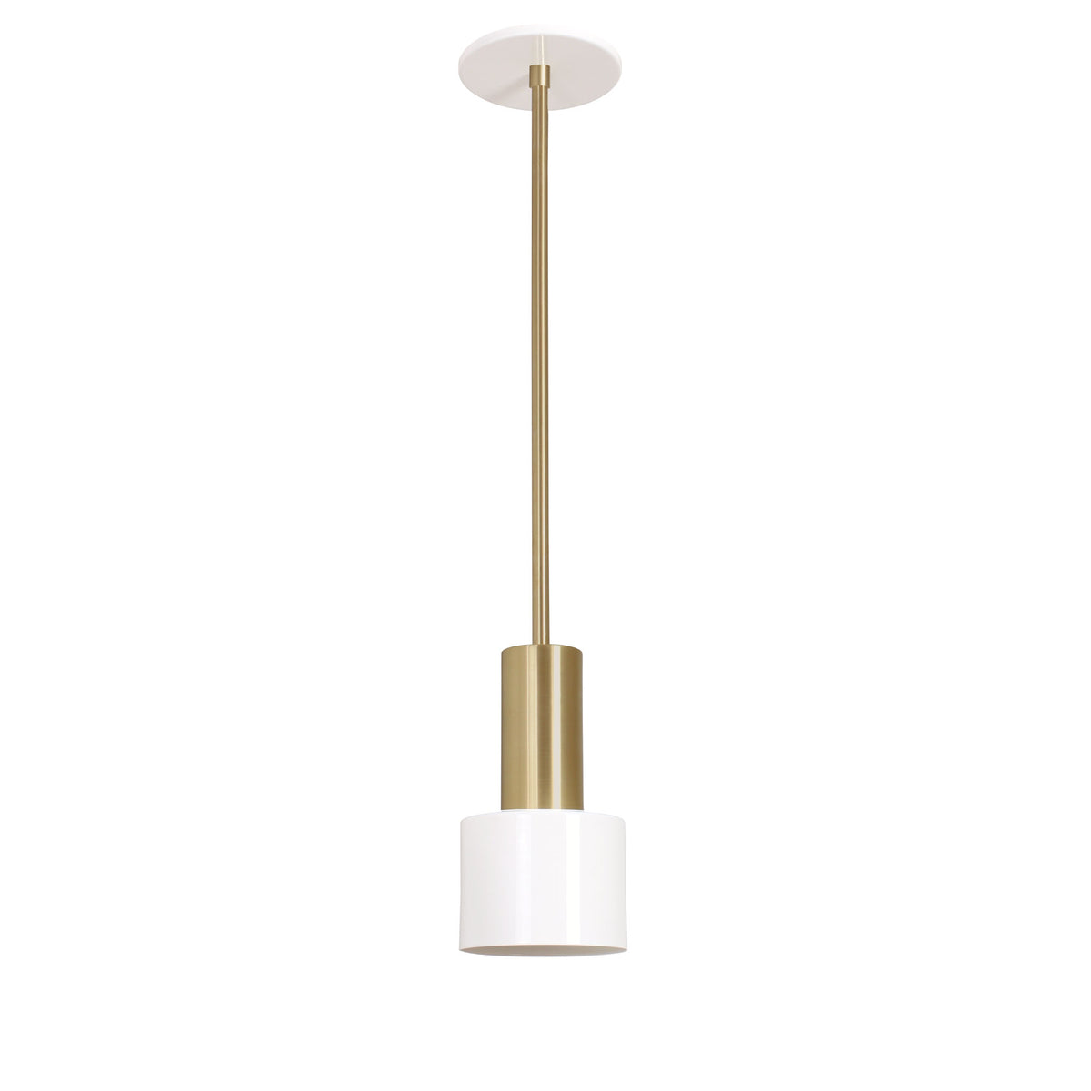 Ridge Rod Pendant shown in White with Brass