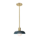 Sally Pendant shown with an Ocean Blue perforated shade and Brass fixture finish