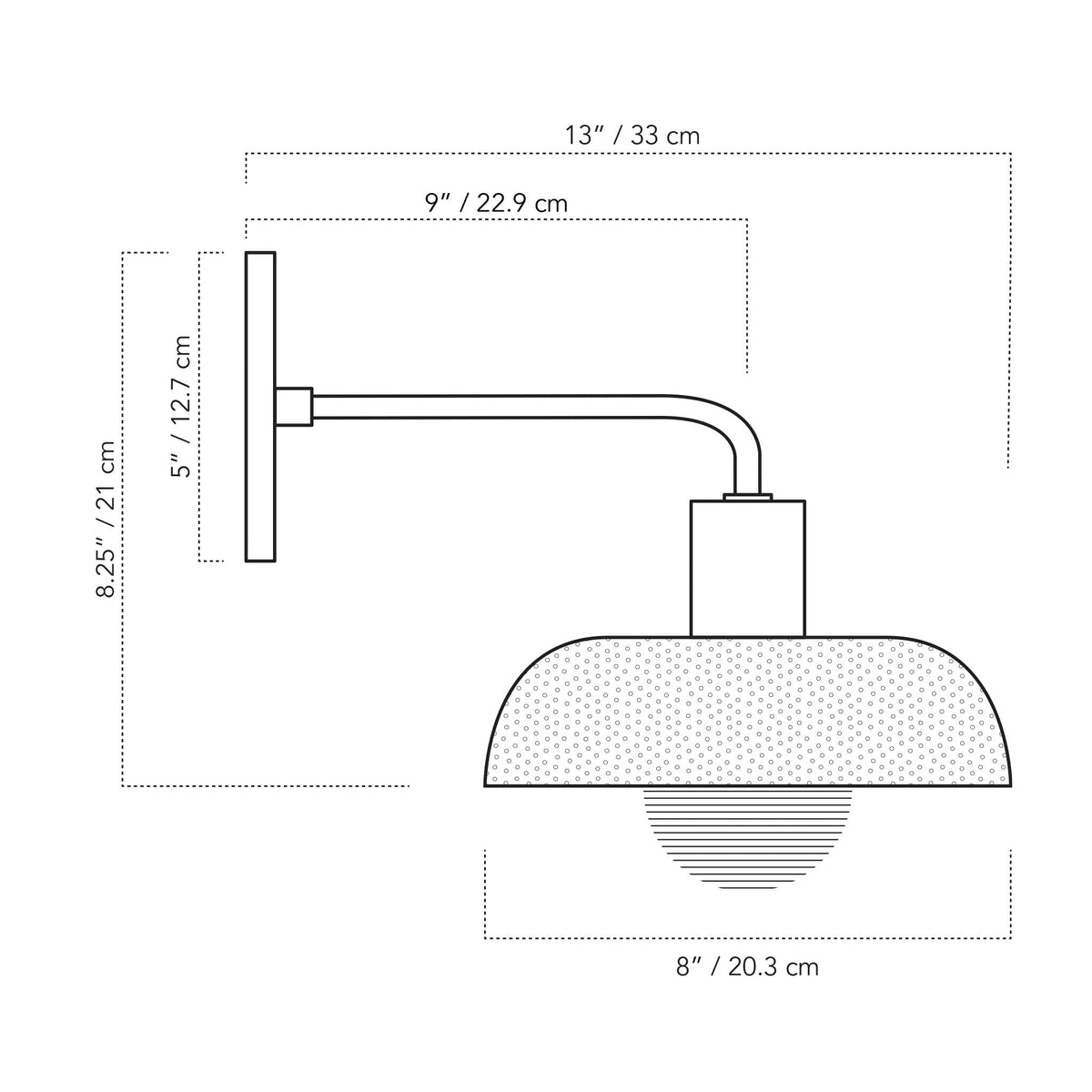 A Technical Drawing Of The Sally Wall Sconce