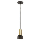 Scout Cord Pendant shown in Matte Black with Brass and Black Cloth cord