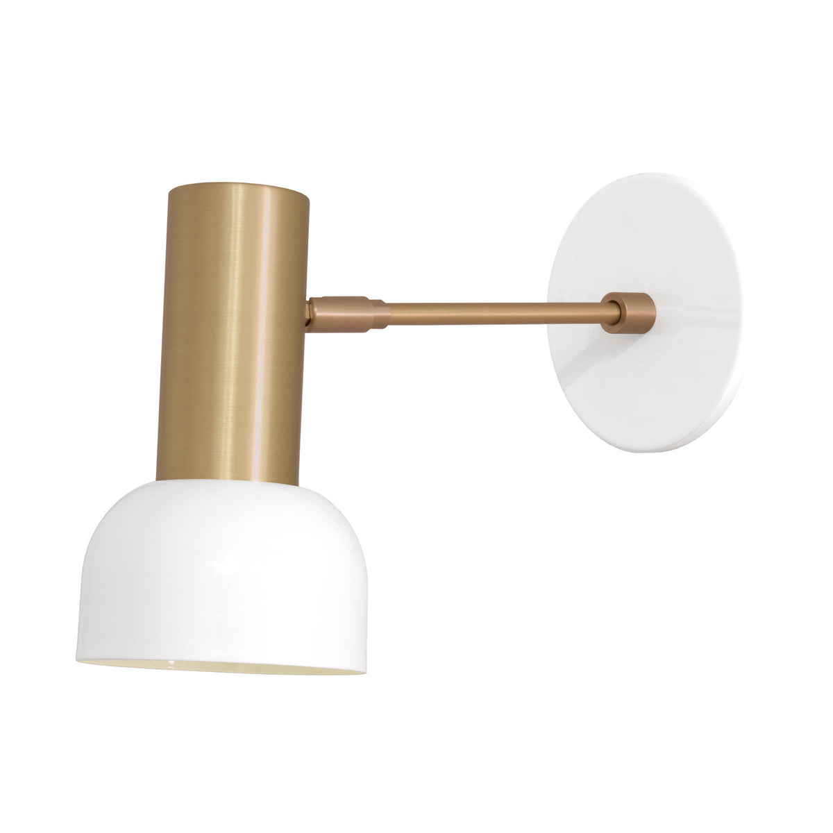 Scout Sconce shown in White with Brass