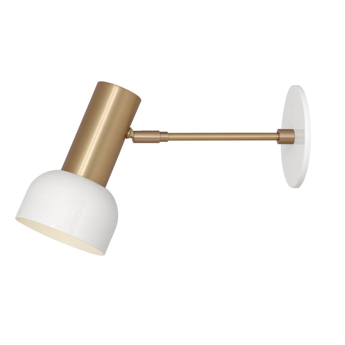 Scout Sconce shown in White with Brass