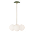 Selene Compass shown in Brass with a Secret Garden Green Canopy