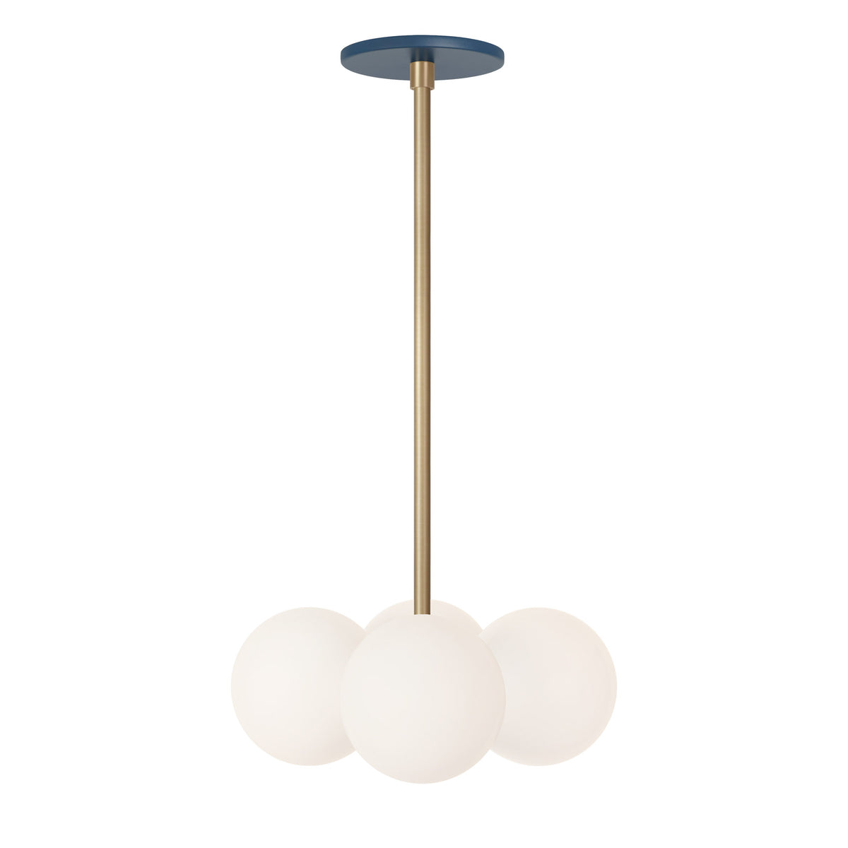 Selene Compass shown in Brass with an Ocean Blue Canopy