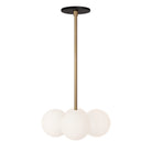 Selene Compass shown in Heirloom Brass with a Matte Black Canopy
